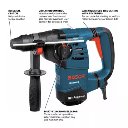 BOSCH RH328VC, 1-1/8" SDS-plus® Rotary Hammer w/ Vibration Control