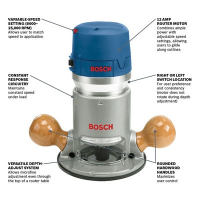 BOSCH 1617EVS, 2 1⁄4 HP Fixed Base Router