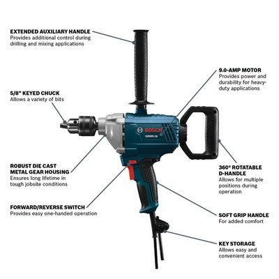 BOSCH GBM9-16, 120V 5/8" Drill Mixer