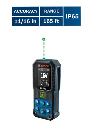 BOSCH GLM165-27CG, BLAZE™ Connected Green-Beam 165 Ft. Laser Measure