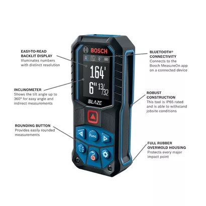 BOSCH GLM165-27C, BLAZE™ Connected 165 Ft. Laser Measure