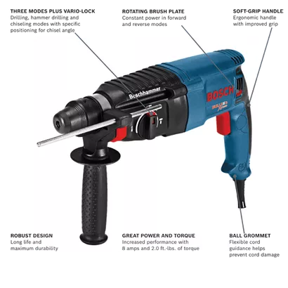 BOSCH GBH2-26, 1" SDS-plus® Rotary Hammer, Pistol Grip