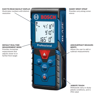 BOSCH GLM165-40, BLAZE™ Pro 165 Ft. Laser Measure