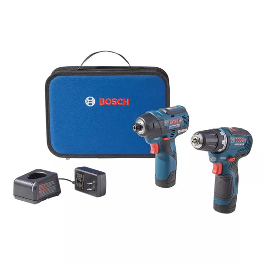 BOSCH GXL12V-220B22, 12V Max Brushless Combo Kit  Impact Driver (PS42), Hammer Drill (GSR12V-300) w/ (2) 2 Ah Batteries