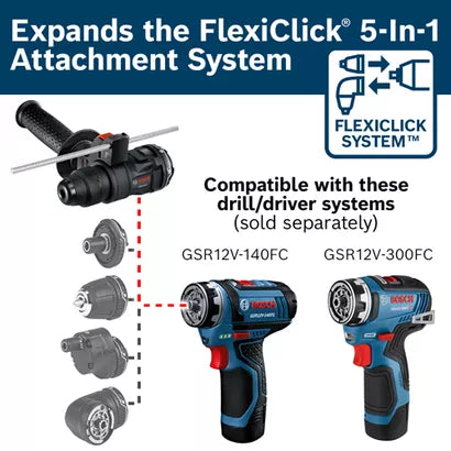 BOSCH GSR12V-140FCB22, 12V Max FlexiClick 5-in-1 Drill Driver Kit w/ (2) 2.0 Ah Batteries