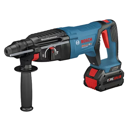 BOSCH GBH18V-26DK24, 18V Brushless 1" SDS-plus® D-Handle Rotary Hammer w/ (2) 8.0 Ah CORE Performance Batteries