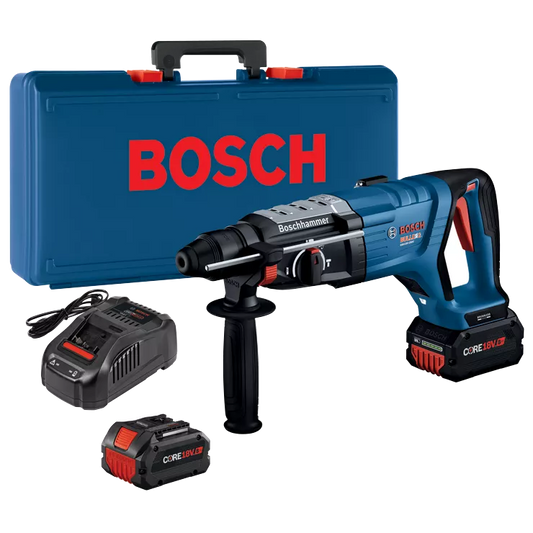 BOSCH GBH18V-28DCK24, 18V 1-1/8" SDS-plus Rotary Hammer w/ (2) 8.0 Ah CORE Performance Batteries