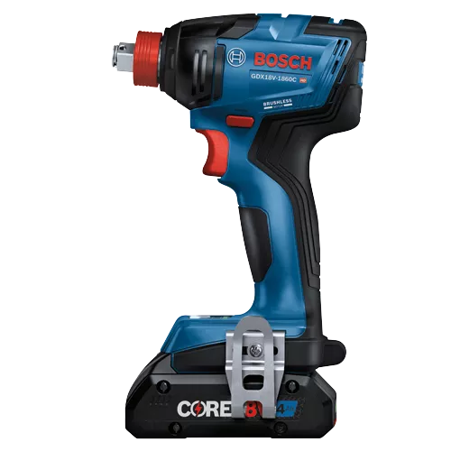 BOSCH GDX18V-1860CB25, 18V Brushless Advanced Connected-Ready Socket-Ready Impact w/ (2) 4.0 Ah CORE Compact Batteries