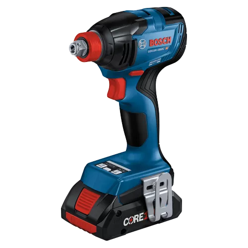 BOSCH GDX18V-1860CB25, 18V Brushless Advanced Connected-Ready Socket-Ready Impact w/ (2) 4.0 Ah CORE Compact Batteries