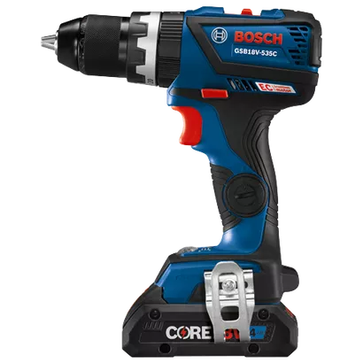 BOSCH GSB18V-535CB25, 18V Brushless Compact Tough™ Hammer Drill Driver, Connected Ready w/ (2) 4.0 Ah CORE Compact Batteries