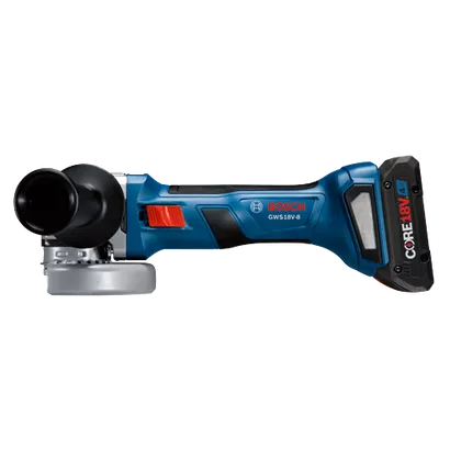 BOSCH GWS18V-8B15, 18V Brushless 4-1/2" Angle Grinder w/ (1) 4.0 Ah CORE Compact Battery