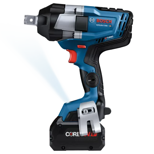 BOSCH GDS18V-770CB14, 18V PROFACTOR Brushless Connected-Ready 3/4 In. Impact Wrench with Friction Ring & Thru Hole Kit w/ (1) 8.0 Ah CORE Performance Battery