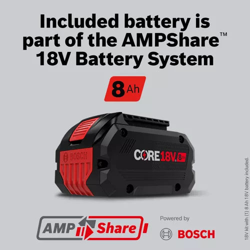 BOSCH GDS18V-740CB14, 18V PROFACTOR Brushless Connected-Ready 1/2 In. Impact Wrench with Friction Ring Kit w/ (1) 8.0 Ah CORE Performance Battery