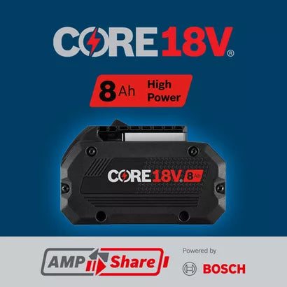 BOSCH GBA18V80, 18V CORE18V® Lithium-Ion 8 Ah High Power Battery