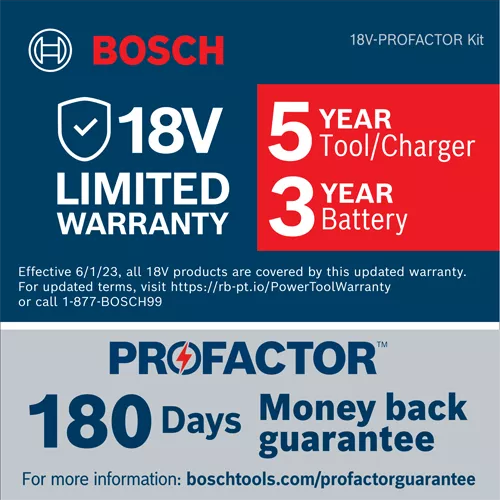 BOSCH GDS18V-770CB14, 18V PROFACTOR Brushless Connected-Ready 3/4 In. Impact Wrench with Friction Ring & Thru Hole Kit w/ (1) 8.0 Ah CORE Performance Battery