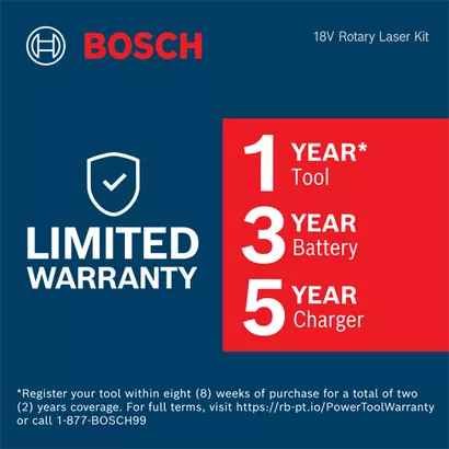 BOSCH GRL4000-80CHVK, 18V REVOLVE4000 Connected Self-Leveling Horizontal/Vertical Rotary Laser Kit with (1) CORE18V® 4 Ah Advanced Power Battery