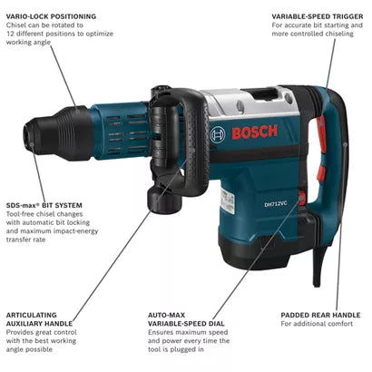 BOSCH DH712VC, 14.5 Amp SDS-max® Demolition Hammer w/ Vibration Control