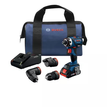 BOSCH GSR18V-535FCB15, 18V Brushless FlexiClick 5-in-1 Drill Driver Kit w/ (1) 4.0 Ah CORE Compact Battery