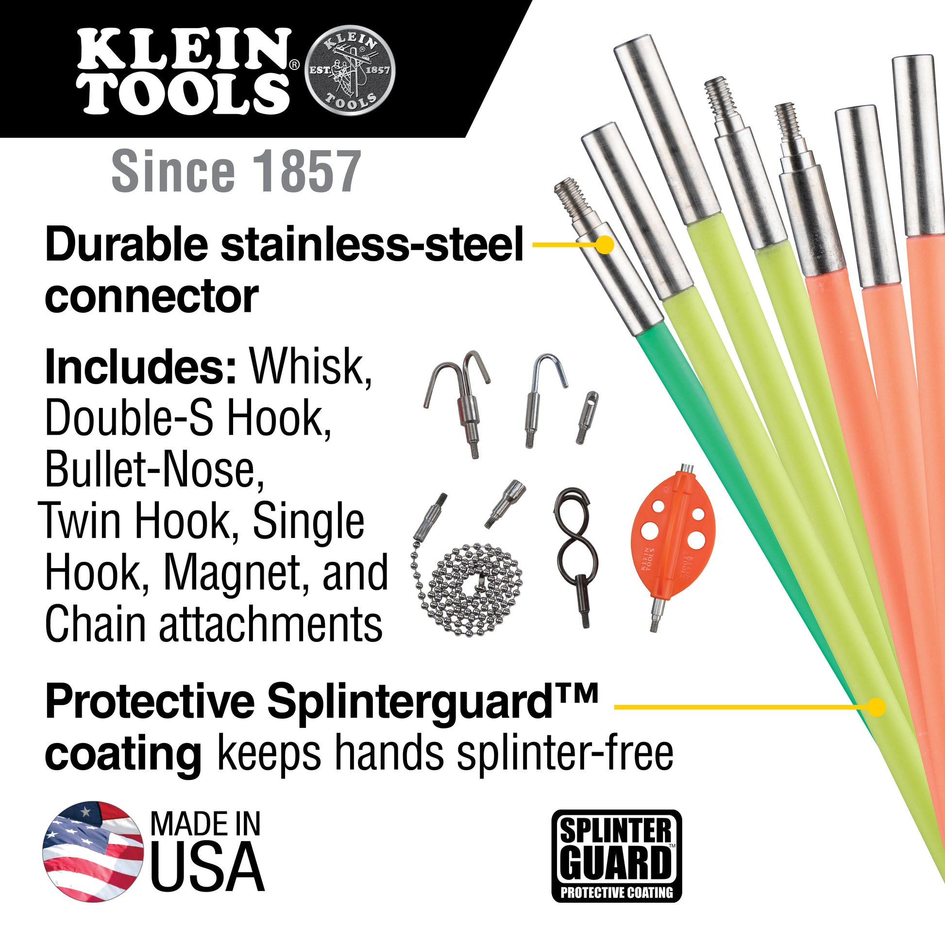 Klein Tools 50354, Multi-Flex Glow Rod Set, 35-Foot