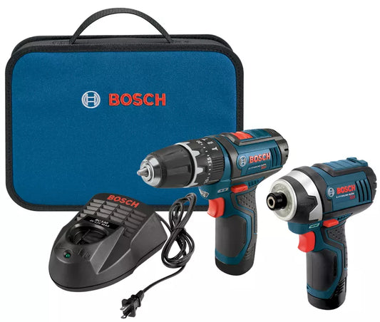 BOSCH CLPK241-120, 12V Max 2-Tool Combo Kit Hammer Drill (PS130), Impact Driver (PS41) w/ (2) 2.0 Ah Batteries