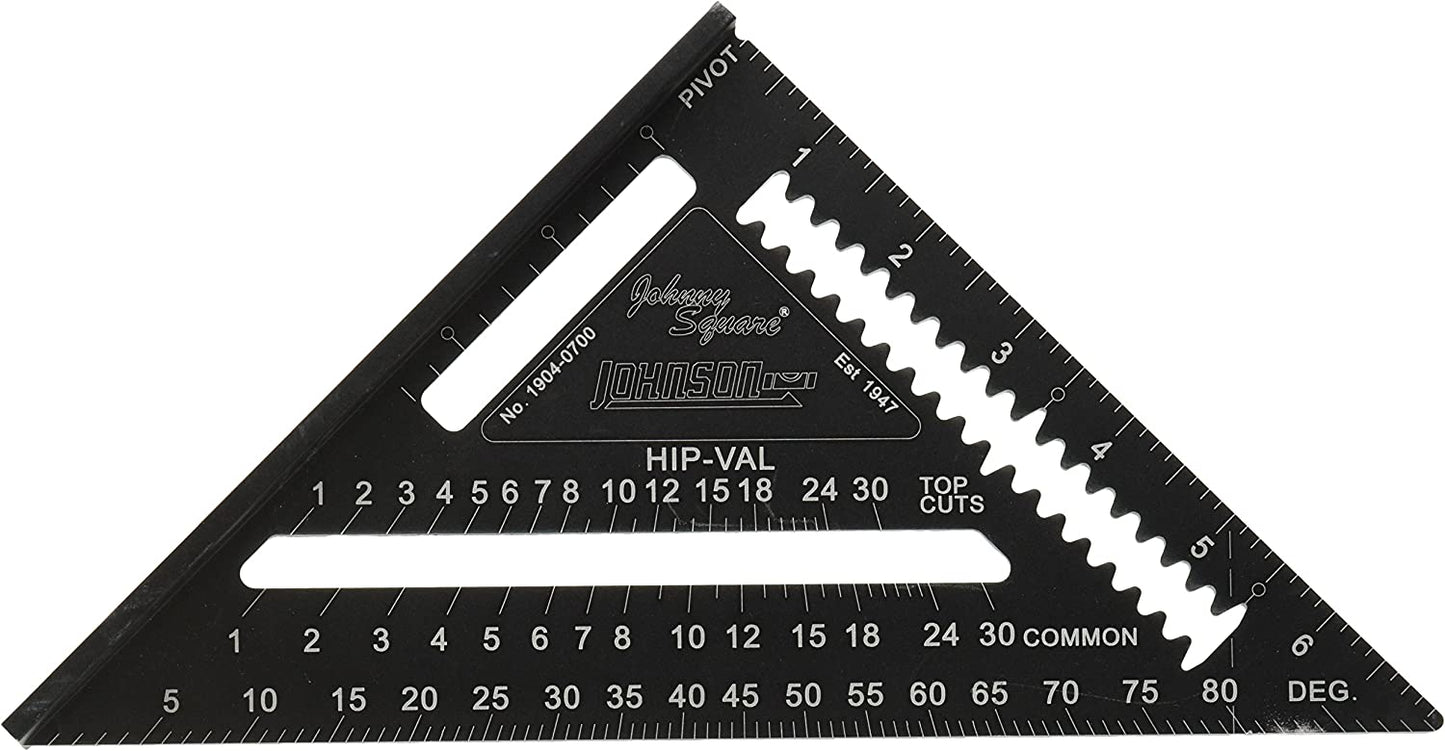 Johnson 1904-0700, 7" Johnny Square® Professional Easy-Read™ Aluminum Rafter Square