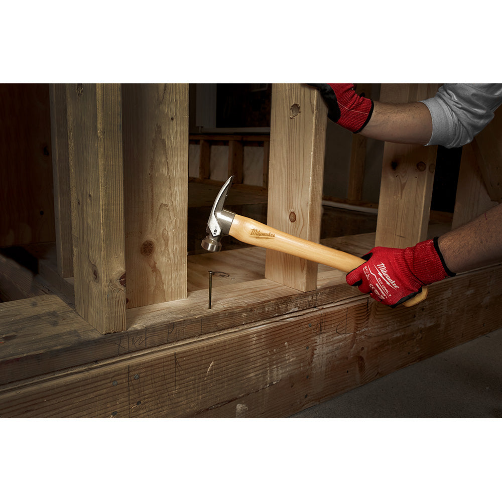 Milwaukee 48-22-9419, 19oz Milled Face Hickory Wood Framing Hammer