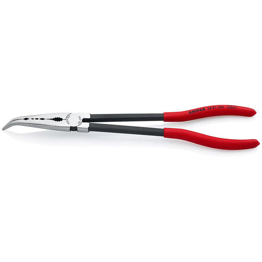 Knipex 28 81 280 SBA, Extra Long Needle Nose Pliers, 45° Angled Jaws