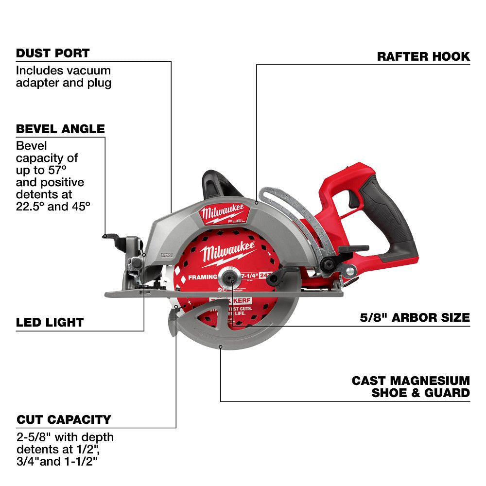Milwaukee 2930-20, M18 FUEL™ 7-1/4" Rear Handle Circular Saw