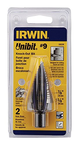 Irwin 10239, Unibit Step Drill #9, Fractional Self-Starting (HSS)