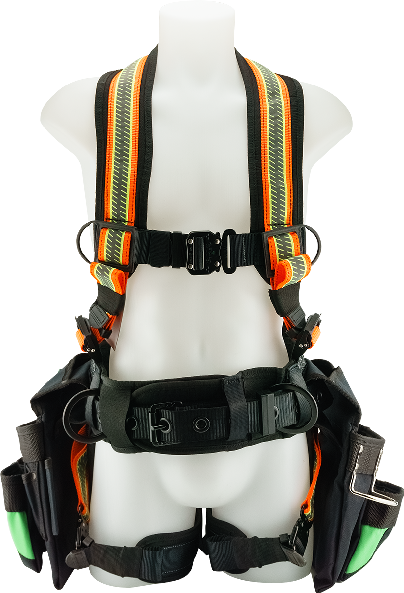 Primeline 23-047, JUGGERNAUT TRU-VIS UTILITY HARNESS WITH BAGS - Medium (23-132)