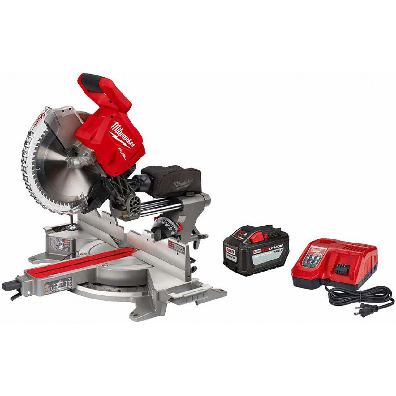 Milwaukee 2739-21HD, M18 FUEL 12" Dual Bevel Sliding Compound Miter Saw Kit (12.0 Ah)