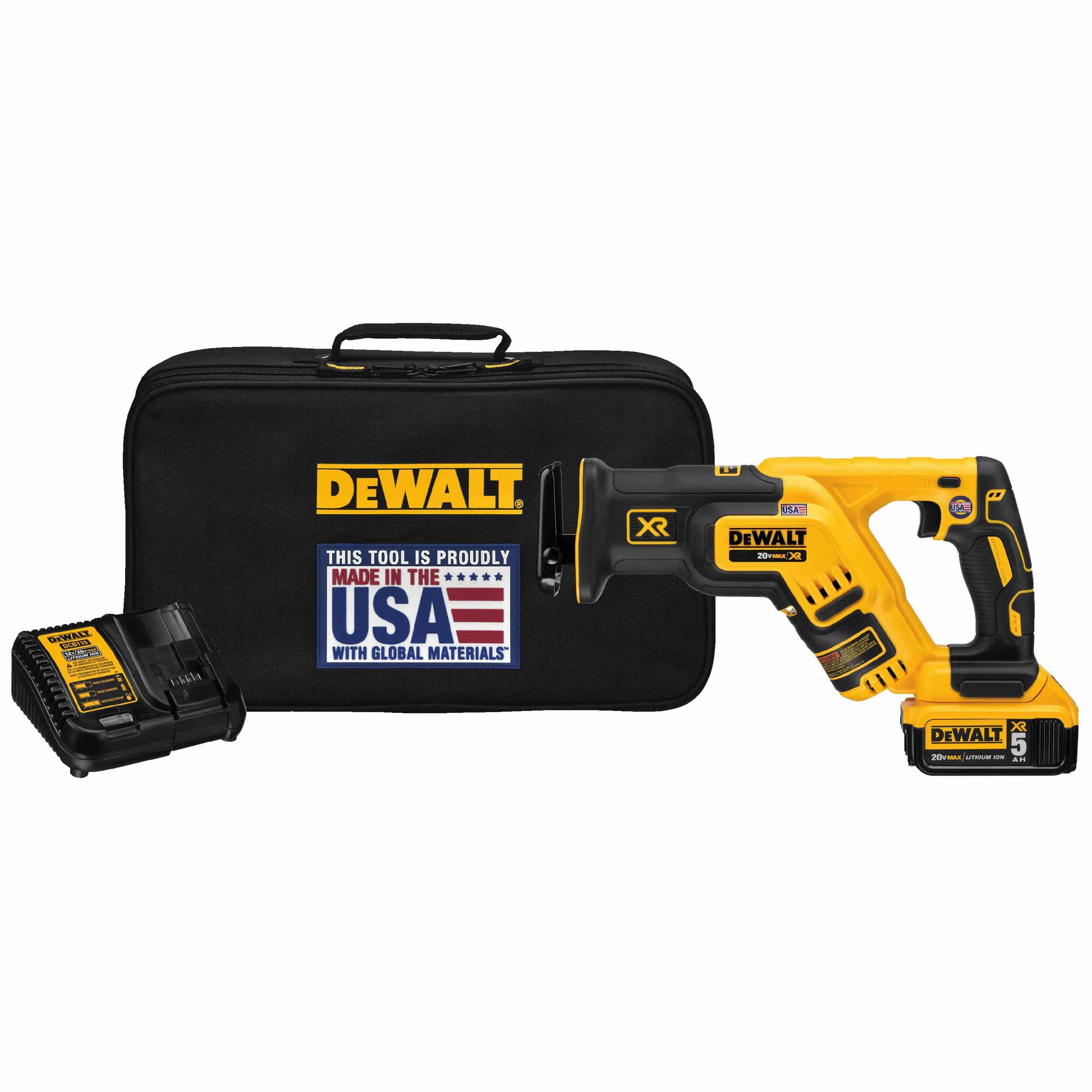 DEWALT DCS367P1, 20V MAX XR Brushless Compact Reciprocating Saw Kit (5.0 Ah)