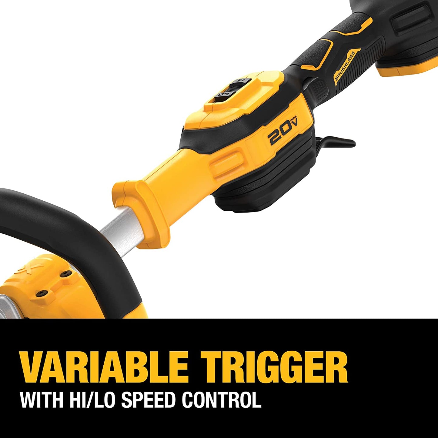 DEWALT DCST922P1, 20V MAX Cordless Brushless 14" Folding String Trimmer Kit (5.0 Ah)