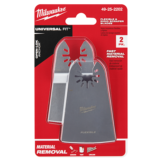 Milwaukee 49-25-2202, OPEN-LOK 2" RIGID & 2" FLEXIBLE SCRAPER VARIETY PACK 2PC