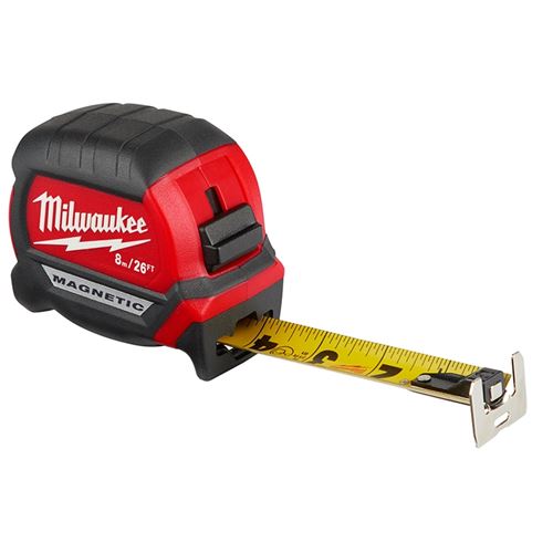 Milwaukee 48-22-0326, 8m/26ft Compact Magnetic Tape Measure