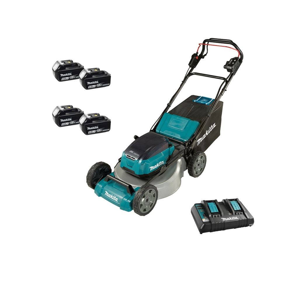 Makita DLM533PT4, 21in 18Vx2 LXT Self Propelled Cordless Lawn Mower Kit