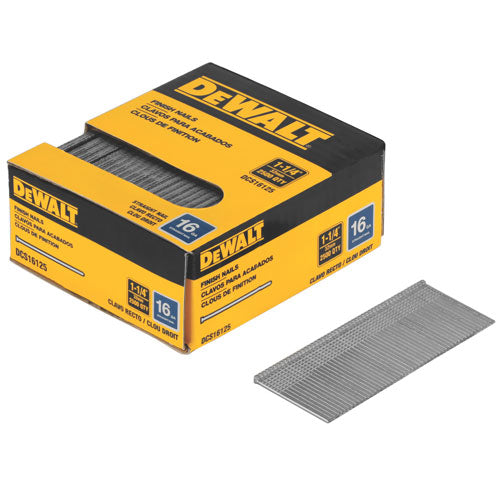 DEWALT DCS16125, 16 Gauge 1-1/4'' STRAIGHT FINISH NAIL 2,500 Quantity