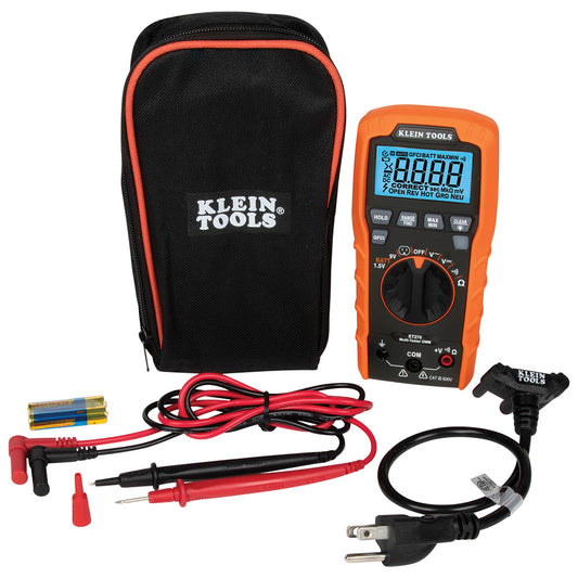 Klein Tools ET270, Digital Multi-Tester, Multimeter with Receptacle Tester