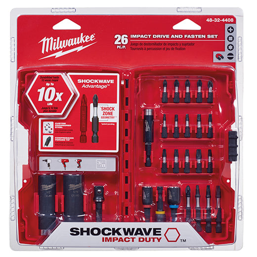 Milwaukee 48-32-4408, SHOCKWAVE 26PC IMPACT DRIVE & FASTEN SET