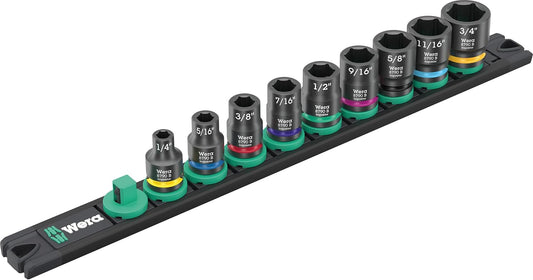 Wera 05005452001, 9608 Magnetic rail B Impaktor Imperial 1, 9 pieces