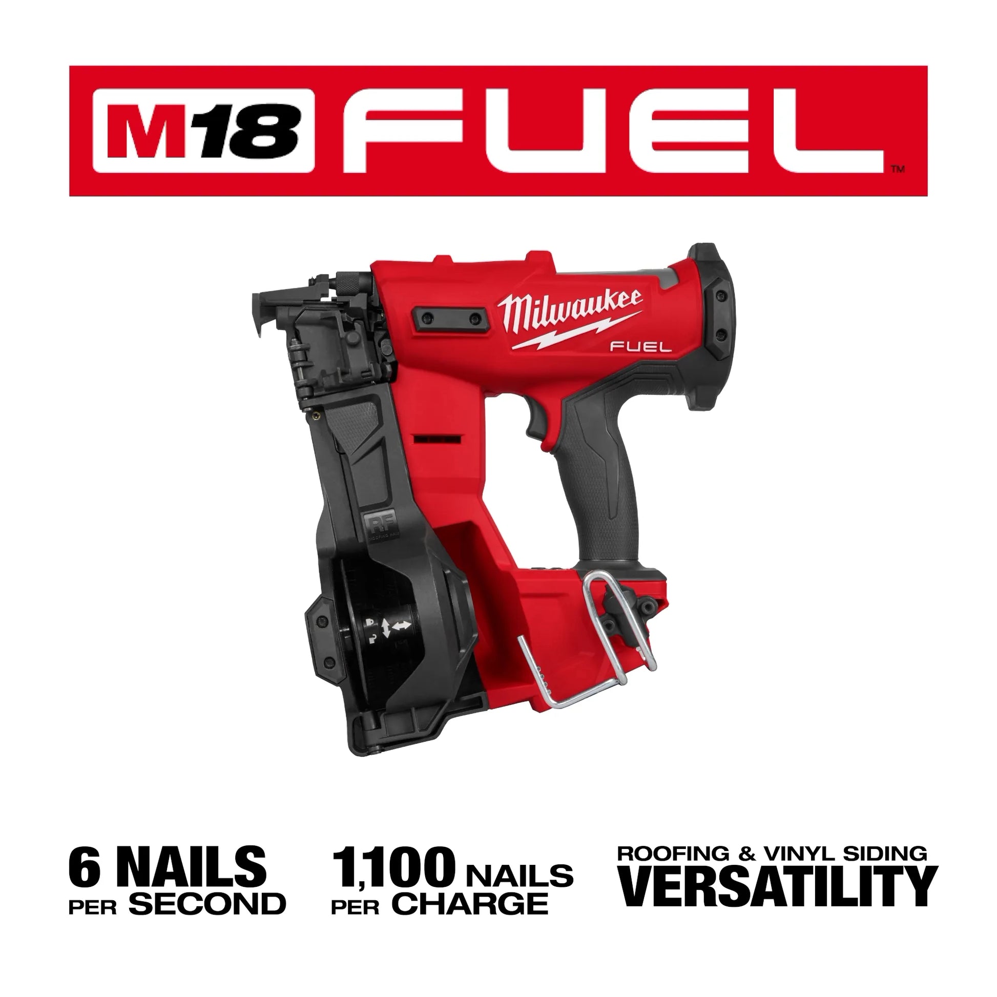 Milwaukee 2909-20, M18 FUEL™ Coil Roofing Nailer (Tool Only)