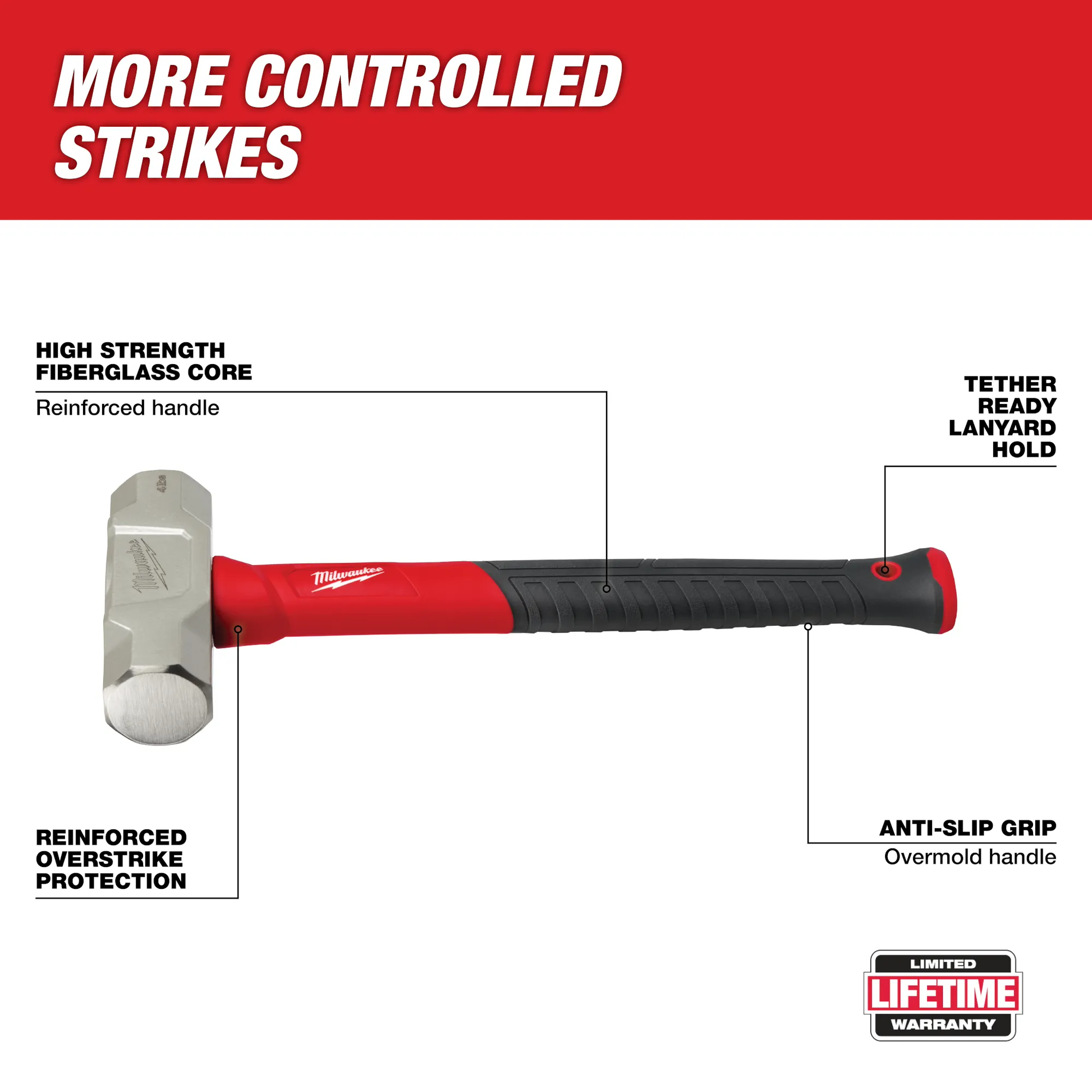 Milwaukee 48-22-9314, 4lb Fiberglass Engineer Hammer