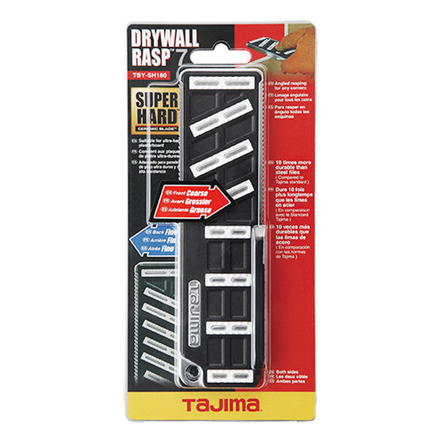 Tajima TBY-SH180, Drywall Rasp 7 Super Hard Ceramic Blade, double-sided drywall rasp, 7in (178mm)