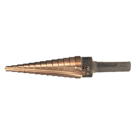 Norseman 45401, Ultra Bit Multi-Diameter Gold Oxide Step Drill Bit (1/8" - 1/2")