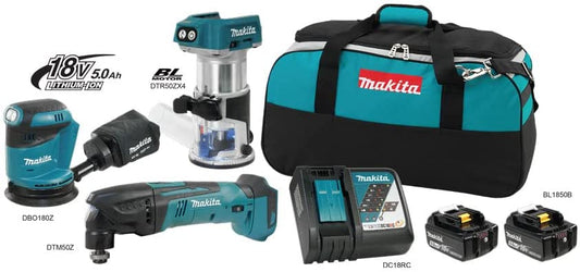 Makita DLX3167TX1, 18V LXT® 3 Tool Woodworking Combo Kit (5.0Ah)