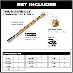 Milwaukee 48-89-0011, 14 pc Thunderbolt Titanium Coated Drill Bit Kit