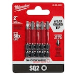 Milwaukee 48-32-4606, SHOCKWAVE™ 2" Impact Square Recess #2 Power Bits (5 PK)