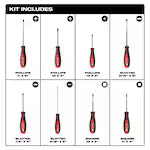 Milwaukee 48-22-2718, 8 pc Hex Wrench Ready Magnetic Tips Screwdriver Set