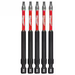 Milwaukee 48-32-4574, SHOCKWAVE 3.5" SQ2 IMPACT BIT 5PK
