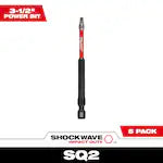 Milwaukee 48-32-4574, SHOCKWAVE 3.5" SQ2 IMPACT BIT 5PK